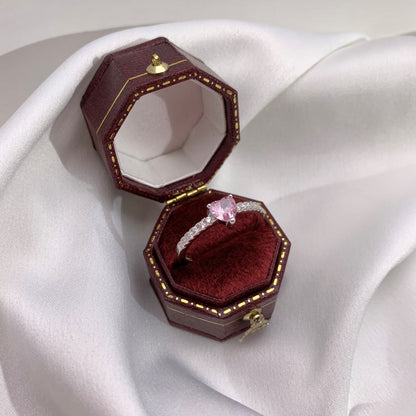 [Elite]0.5 Carat CaratEternity Charming Heart Shape Lover Ring