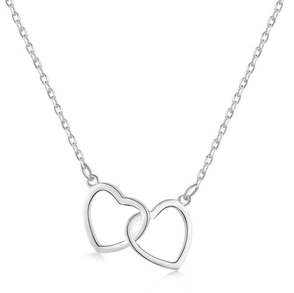 [Elite]Sterling Silver Love Double Ring Necklace
