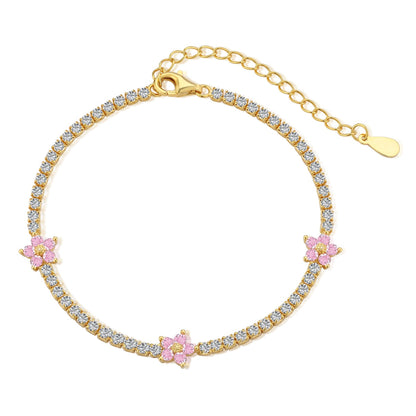 [Elite]Sparkling Flower Shape Tennis Bracelet