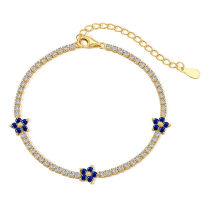 [Elite]Sparkling Flower Shape Tennis Bracelet