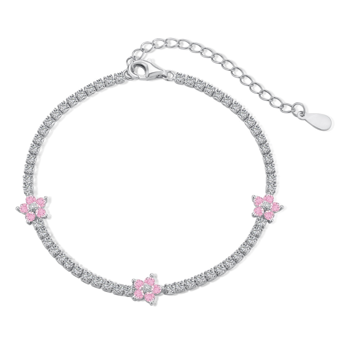 [Elite]Sparkling Flower Shape Tennis Bracelet