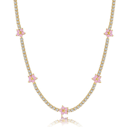[Elite]Luxurious Colorful Flower Tennis Necklace