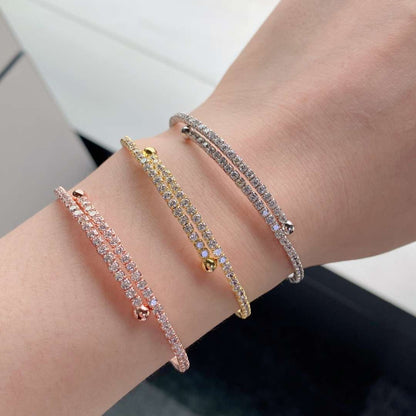 [Elite]Row of Diamonds Round Fashion Bracelet