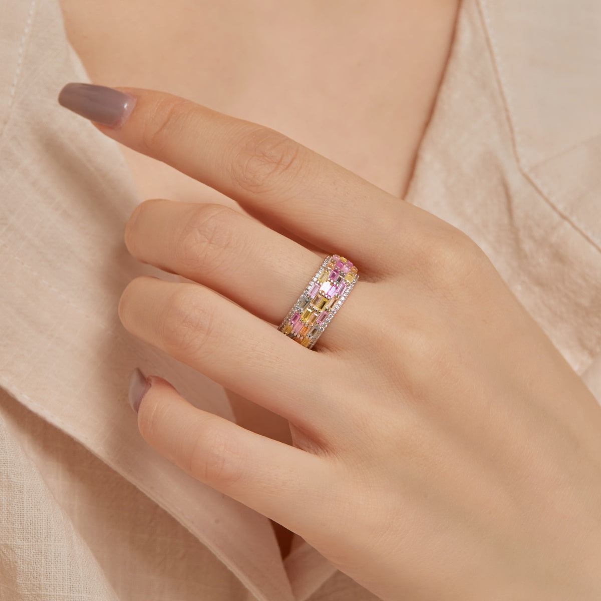 [Elite]Radiant Colorful Radiant Cut Daily Ring