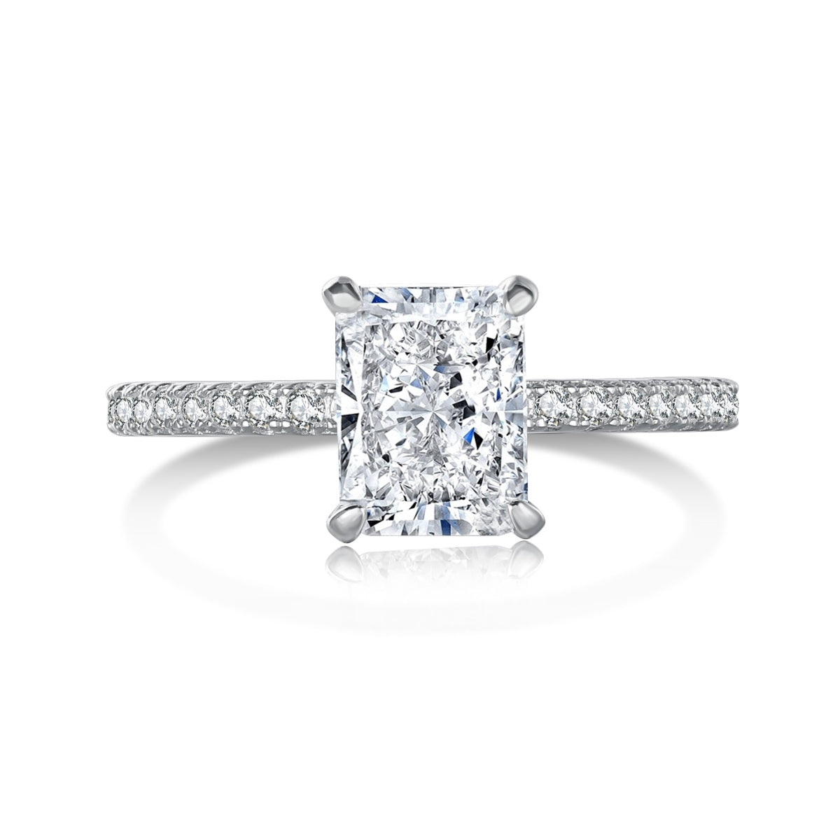 [Elite]2.0 Carat Dazzling Sparkling Radiant Cut Party Ring