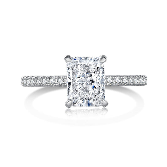 [Elite]2.0 Carat Dazzling Sparkling Radiant Cut Party Ring