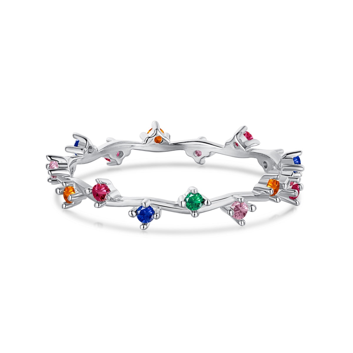 [Elite]Radiant Colorful Round Cut Daily Ring