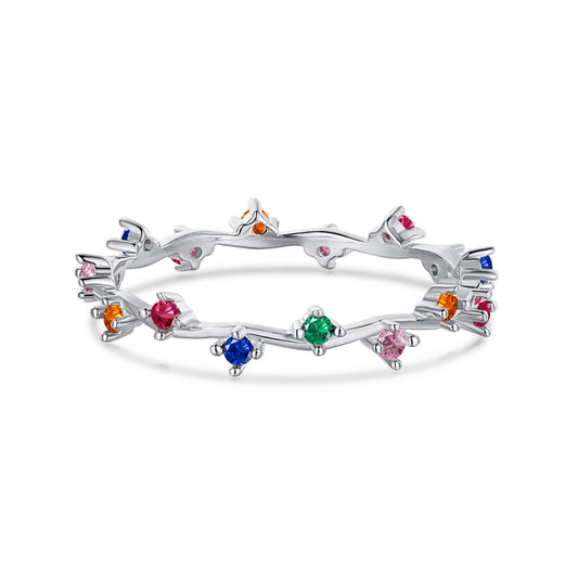 [Elite]Radiant Colorful Round Cut Daily Ring