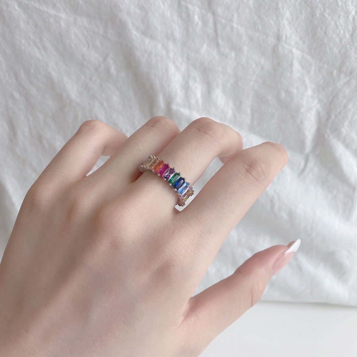 [Elite]Unique Colorful Radiant Cut RIng