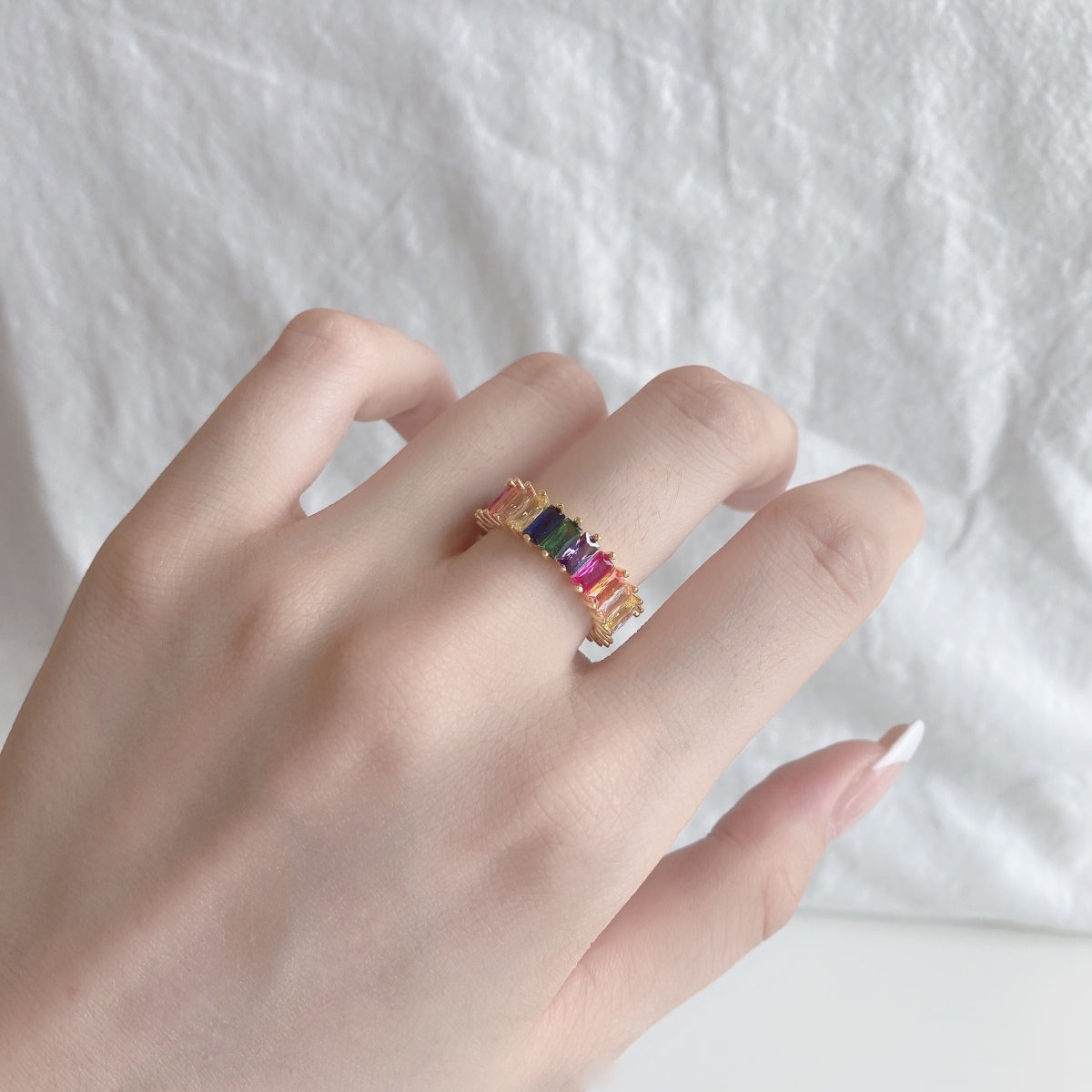 [Elite]Unique Colorful Radiant Cut RIng