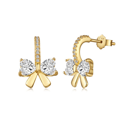 [Elite]Exquisite Earrings With Heart-Shaped Bow Design