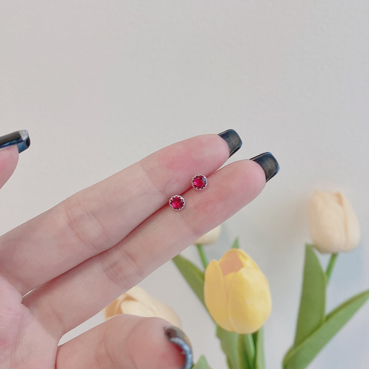[Elite]Sparkling Colorful Round Shape Earrings