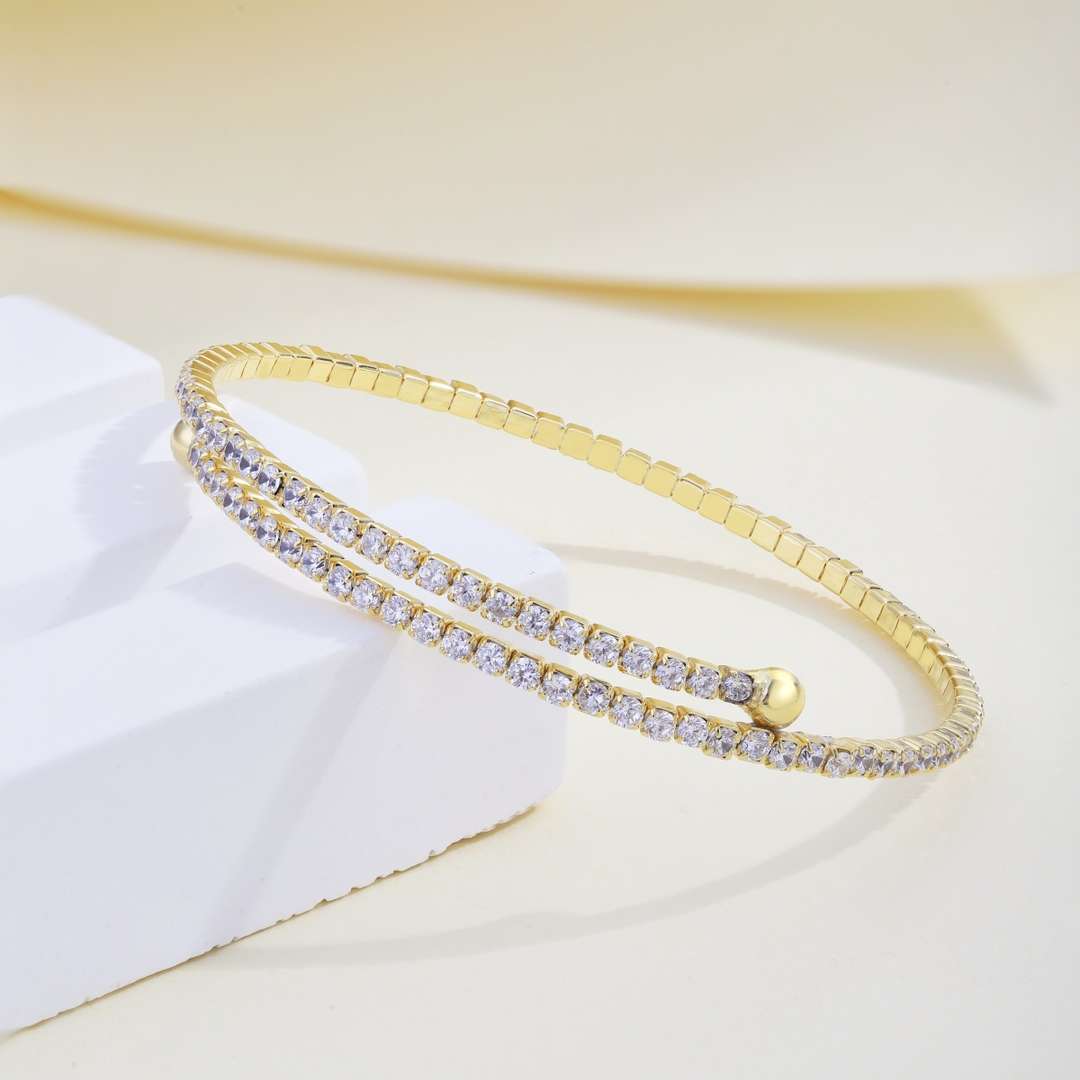 [Elite]Row of Diamonds Round Fashion Bracelet