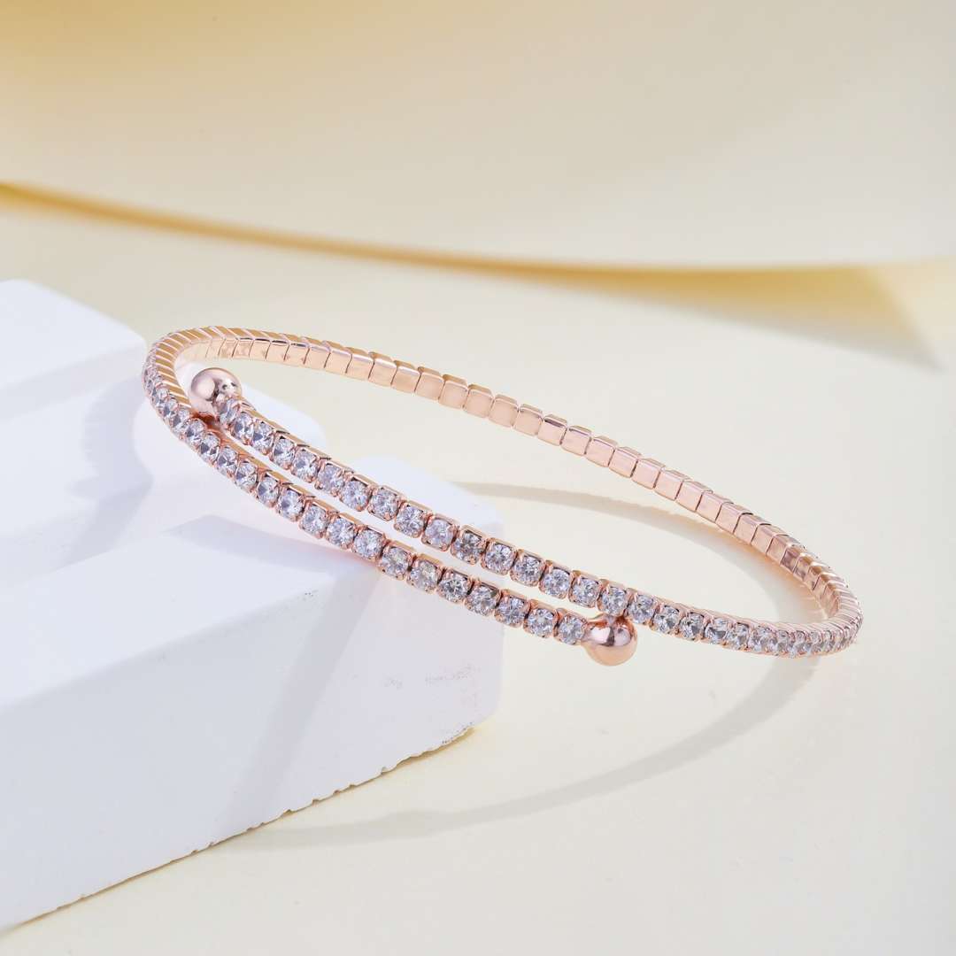 [Elite]Row of Diamonds Round Fashion Bracelet