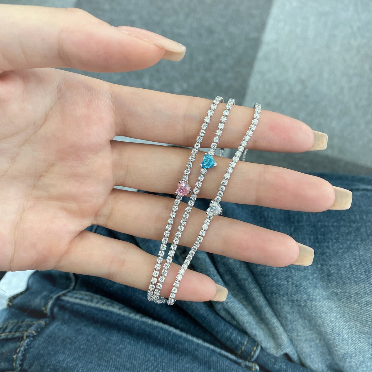 [Elite]0.5 Carat Elegant Romantic Heart Shape Lover Bracelet