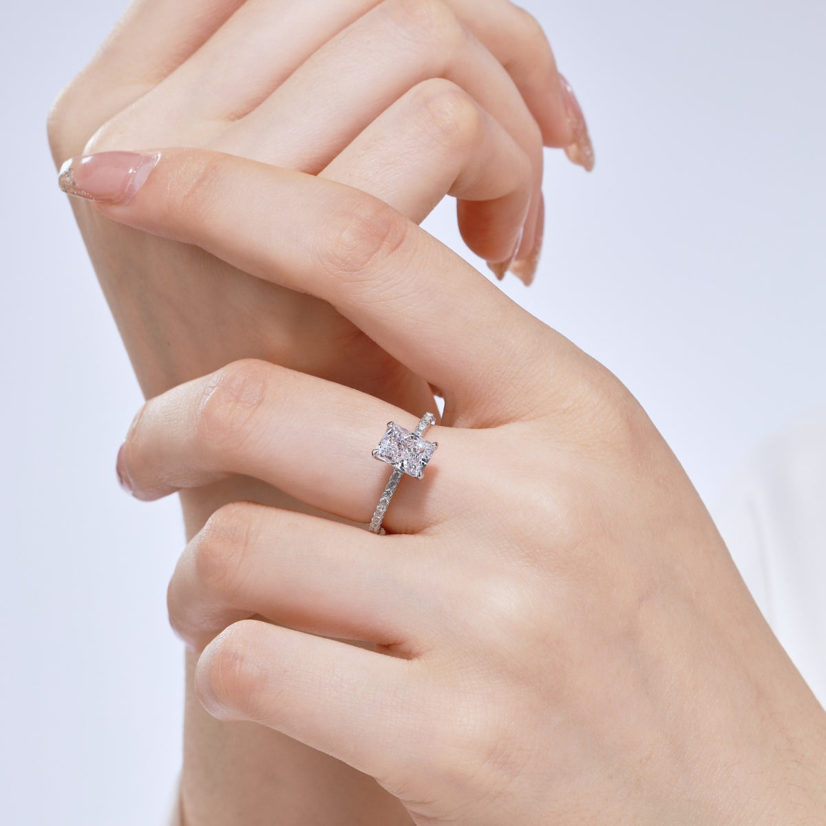 [Elite]2.0 Carat Dazzling Sparkling Radiant Cut Party Ring