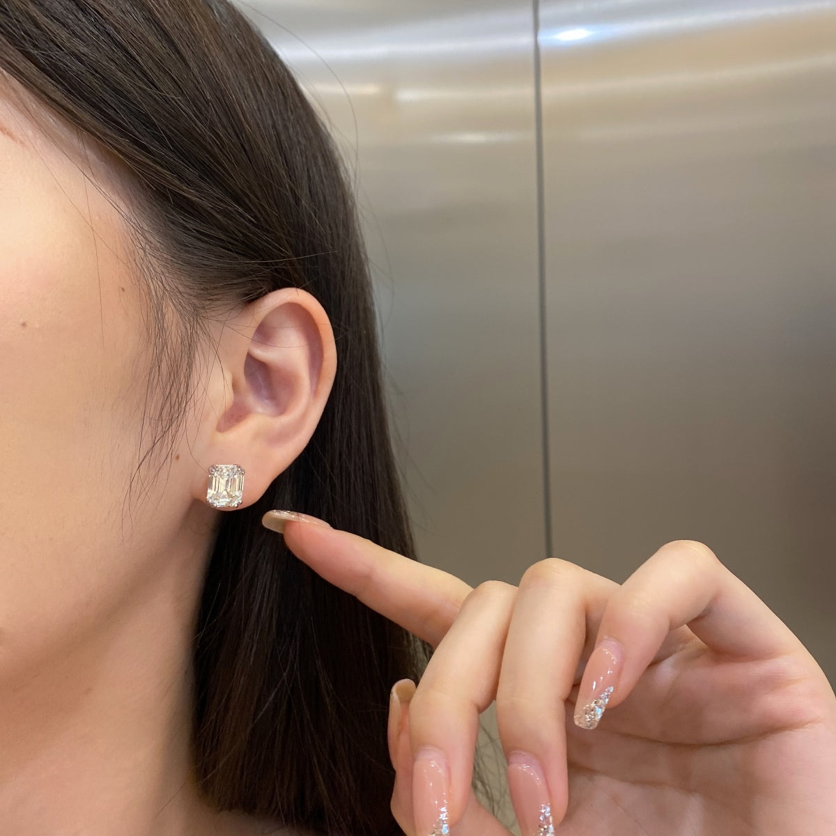 [Elite]Dazzling Square Shape Earrings