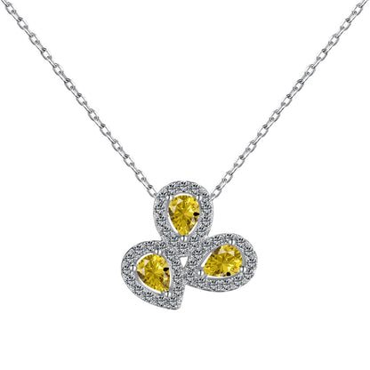 [Elite]Elegant Flower Shape Pear Cut Necklace