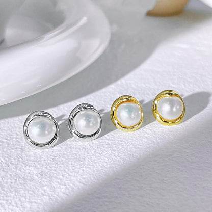 [Elite]Dainty Bread Pearl Earrings