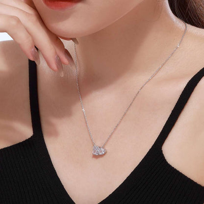 [Elite]Dazzling Square & Heart Shape Necklace