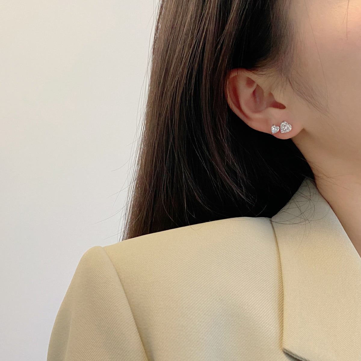 [Elite]Double Heart-Shape Classic Princess Style Earrings