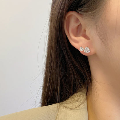 [Elite]Double Heart-Shape Classic Princess Style Earrings