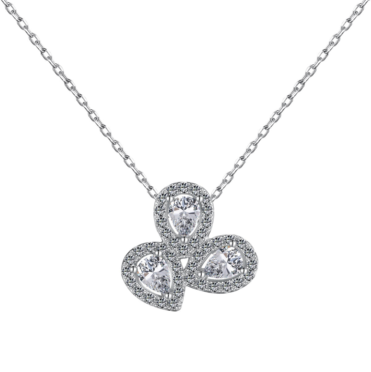 [Elite]Elegant Flower Shape Pear Cut Necklace