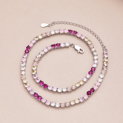 [Elite]Delicate Colorful Tennis Necklace