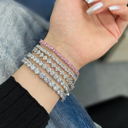 [Elite]0.5 Carat Ornate Princess Cut Daily Bracelet