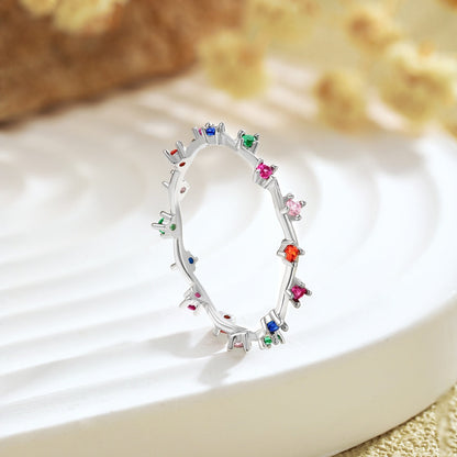 [Elite]Radiant Colorful Round Cut Daily Ring
