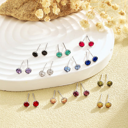[Elite]Sparkling Colorful Round Shape Earrings