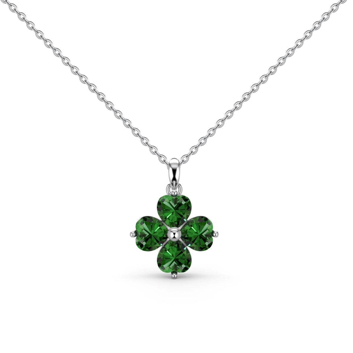 [Elite]Heart-Shaped Four-Leaf Clover Bead Necklace