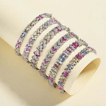[Elite]Radiant Colorful Emerald Cut Party Bracelet