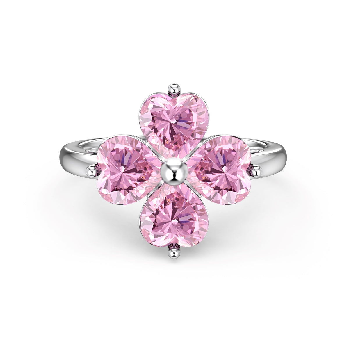 [Elite]Heart-shaped Four-Leaf Clover Ball Ring