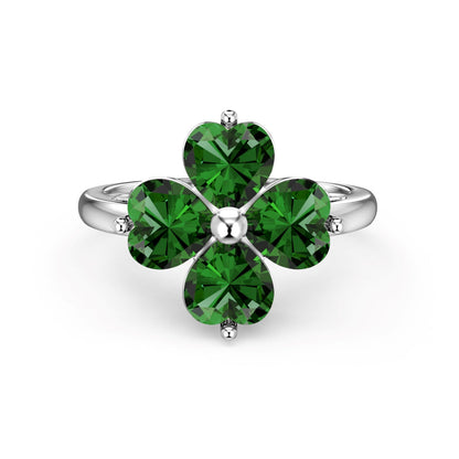 [Elite]Heart-shaped Four-Leaf Clover Ball Ring