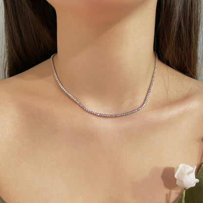 [Elite]Delicate Round Shape Tennis Necklace