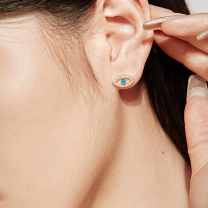 [Elite]Blue Devil Eyes Hollow Stud Earrings