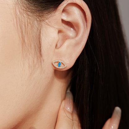 [Elite]Blue Devil Eyes Hollow Stud Earrings