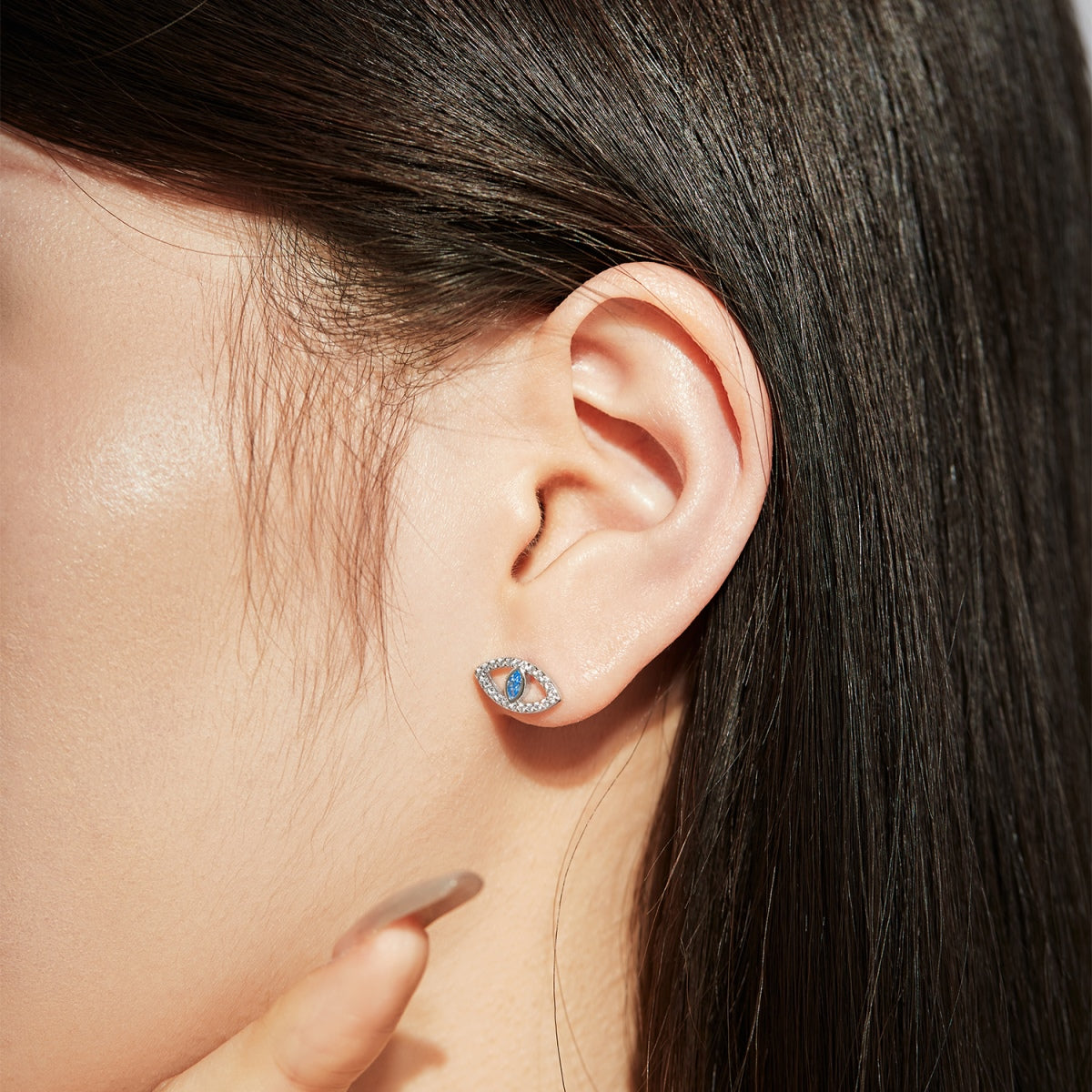 [Elite]Blue Devil Eyes Hollow Stud Earrings