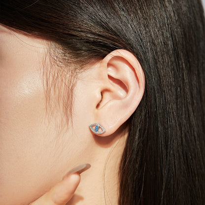 [Elite]Blue Devil Eyes Hollow Stud Earrings