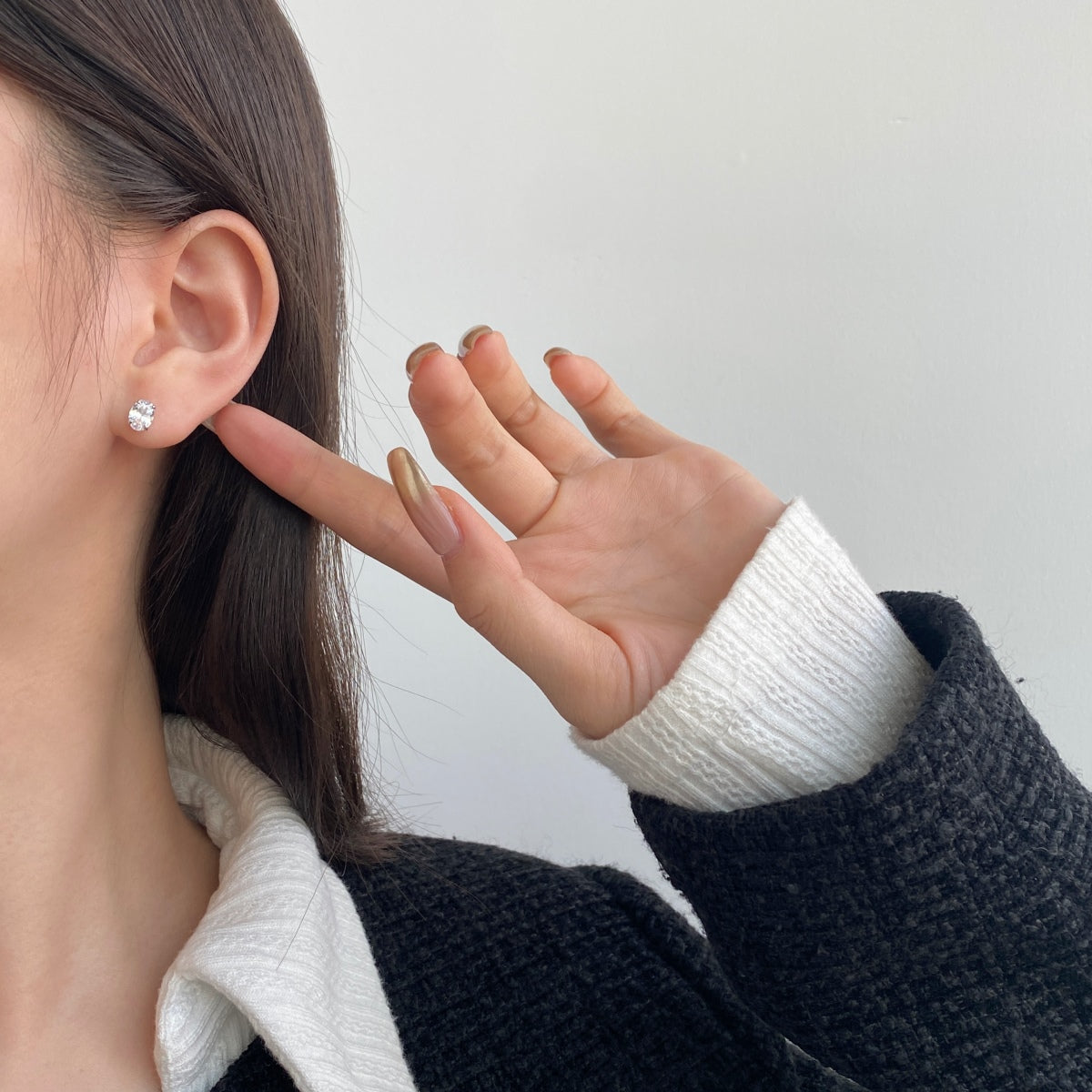 [Elite]Oval Classic Dignified Elegant Earrings