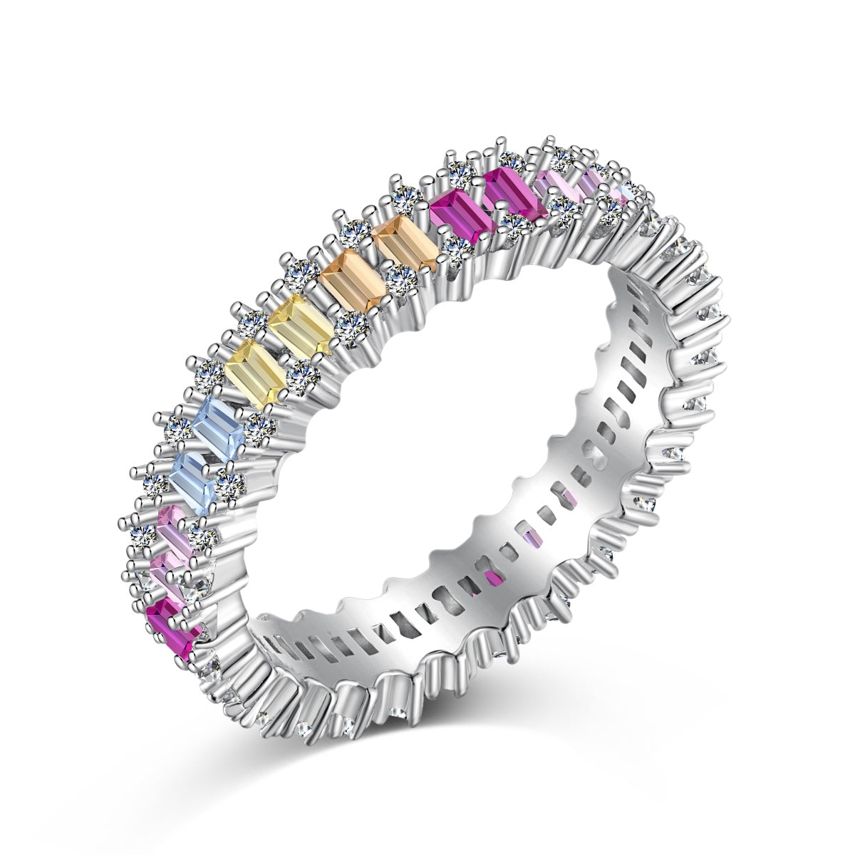[Elite]Splashy Ornate Emerald Cut Cocktail Ring