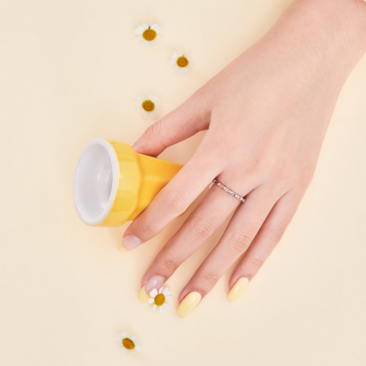 [Elite]Charming Colorful Round Cut Daily Ring