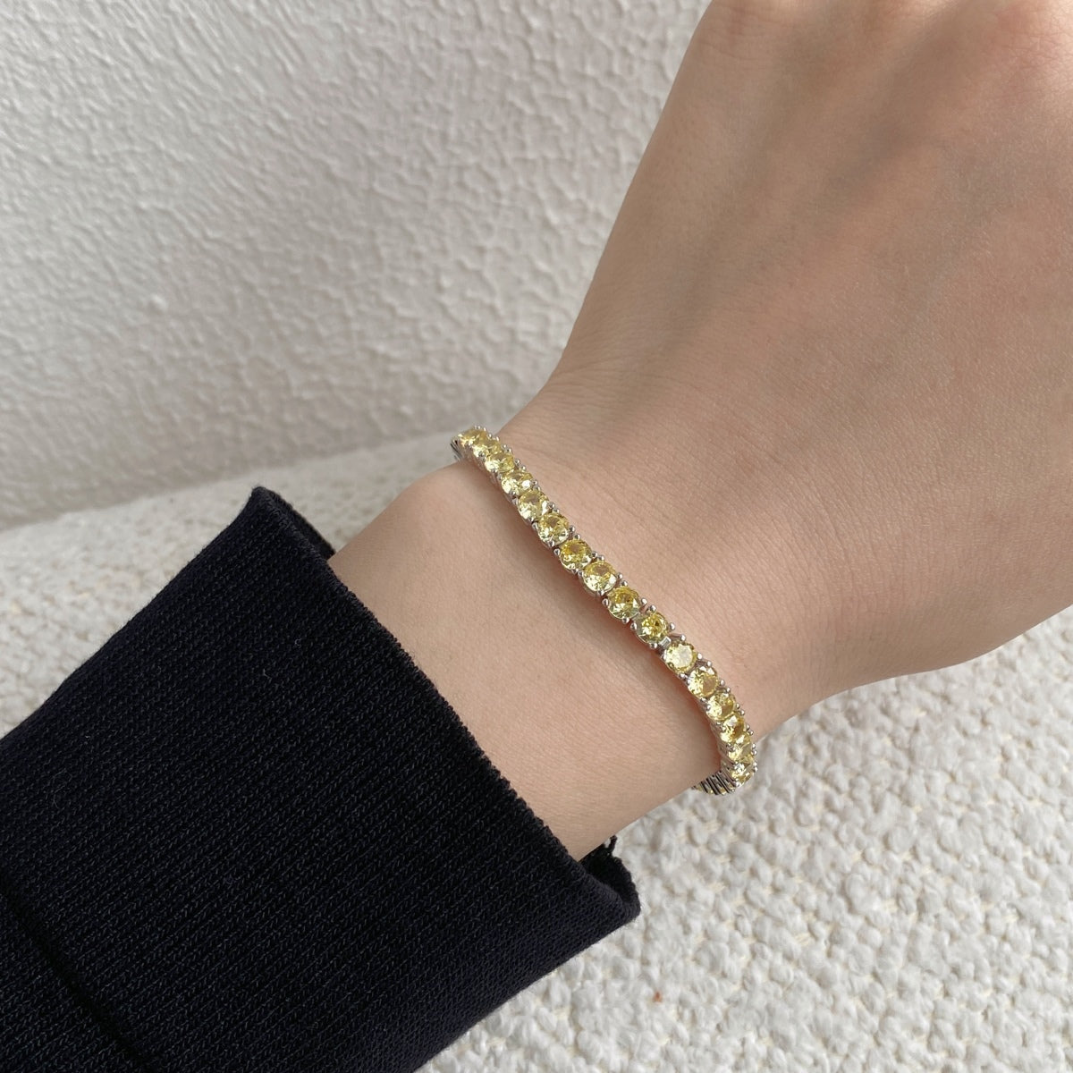[Elite]Ornate Dazzling Round Cut Tennis Bracelet