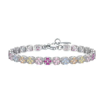 [Elite]Delicate Colorful Emerald Cut Daily Bracelet
