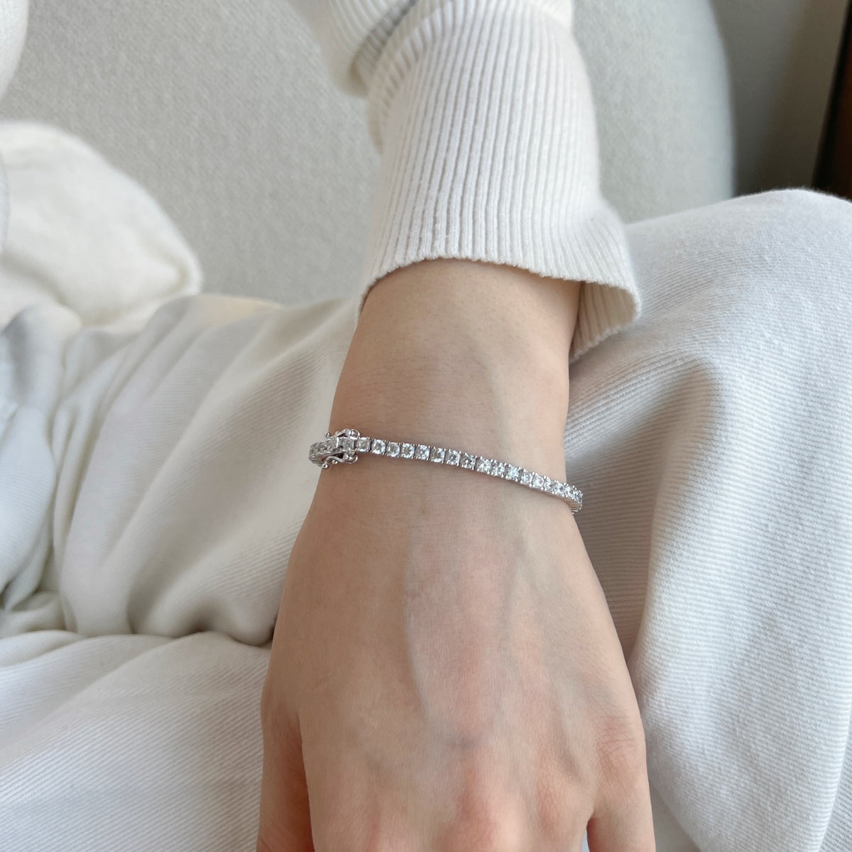 [Elite]Dainty Charming Round Cut Tennis Bracelet
