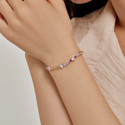 [Elite]Romantic Heart Shape Round Cut Lover Bracelet