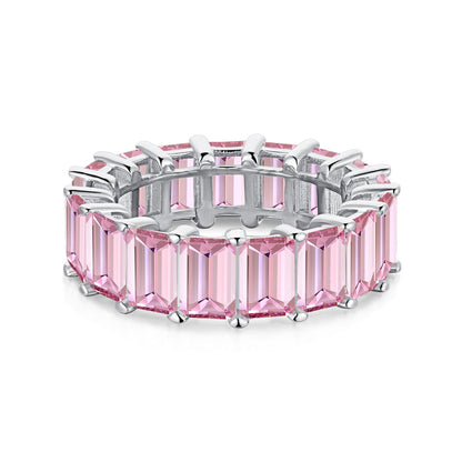 [Elite]0.75 Carat Elegant Emerald Cut Tennis Ring