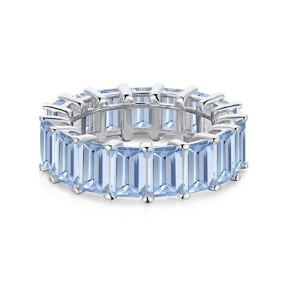 [Elite]0.75 Carat Elegant Emerald Cut Tennis Ring