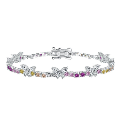 [Elite]Ornate Colorful Butterfly Shape Round Cut Daily Bracelet